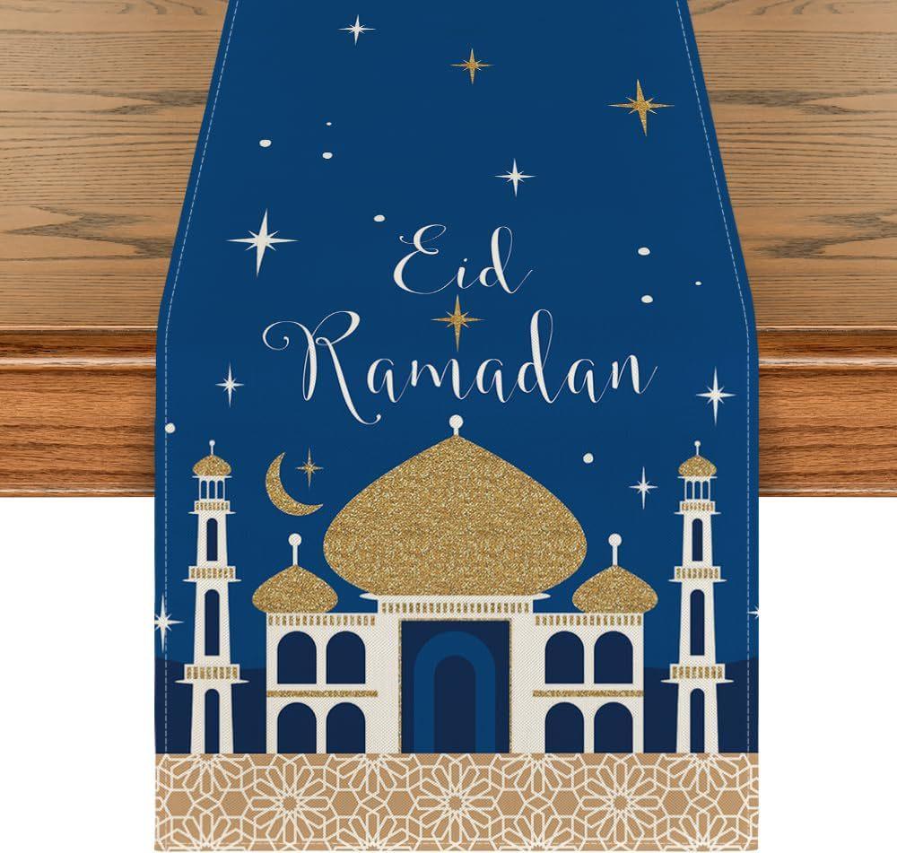 

Мусульманский фестиваль, атмосфера, украшение, лунный стол, дорожка, флаг, кухонная скатерть, входная скатерть 33x183cm