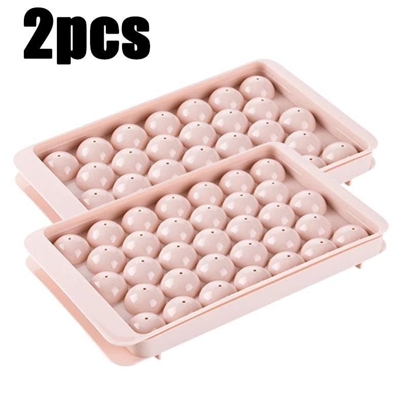 1-3pc 33Grids 3D Round Ice Cube Tray Freezer Ice Ball Maker Mold Easy Release DIY Molds Cocktail Whiskey Ice Mold Kitchen Tool