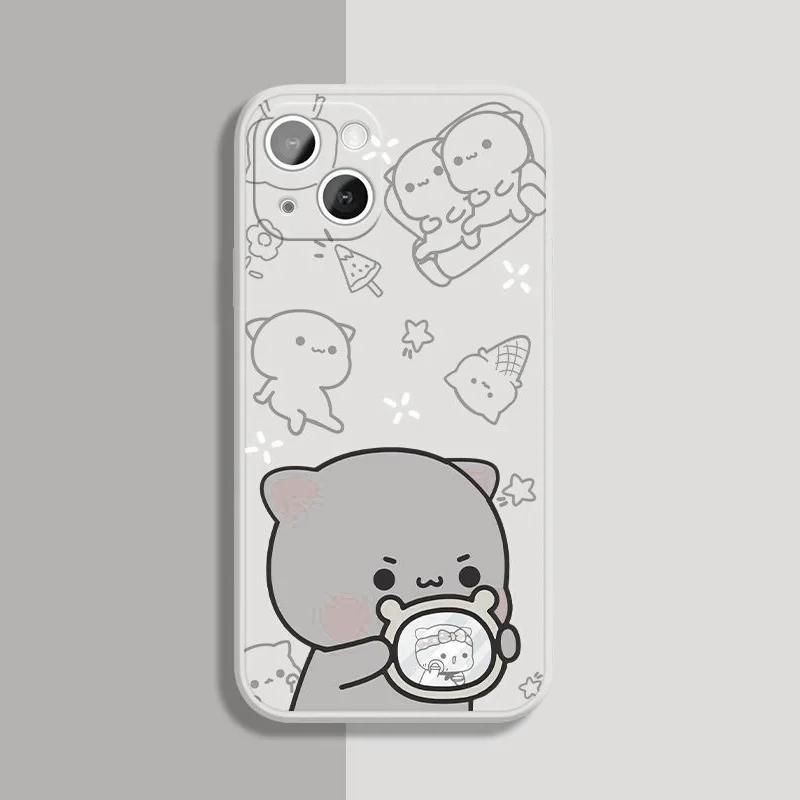Animal TaoTao HuiHui Couple Phone Case For iPhone 15 11 12 14 13 Pro Max Mini XS Max XR SE2 7 8 Plus Cute Cat Mobile Phone Cover