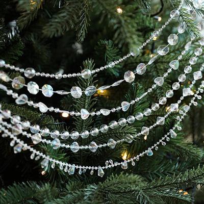 Catena di Ornamenti per Albero di Natale con Perline di Plastica Trasparente