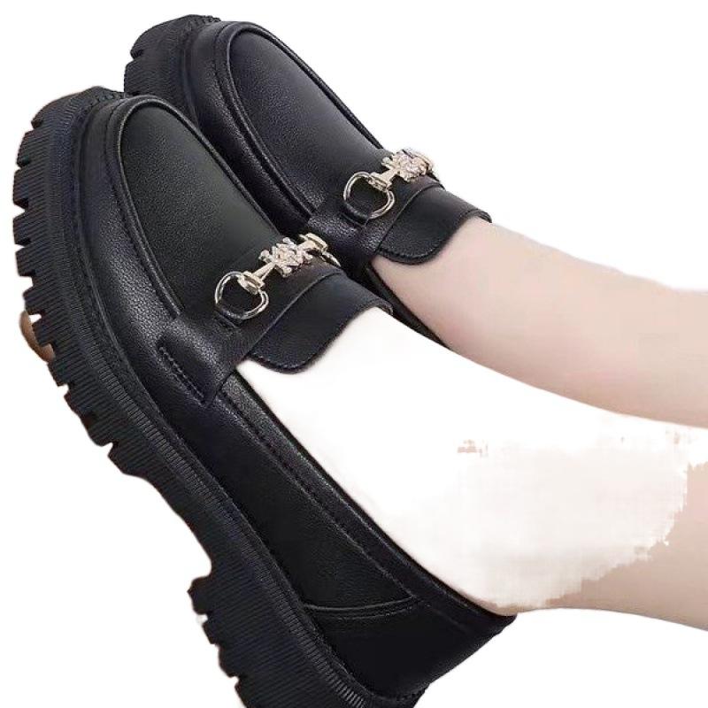 Loafers 2025 New Leather Shoes Women's Spring British Style Versatile Single Shoes Patent Leather Soft Sole Cover Foot Pedal