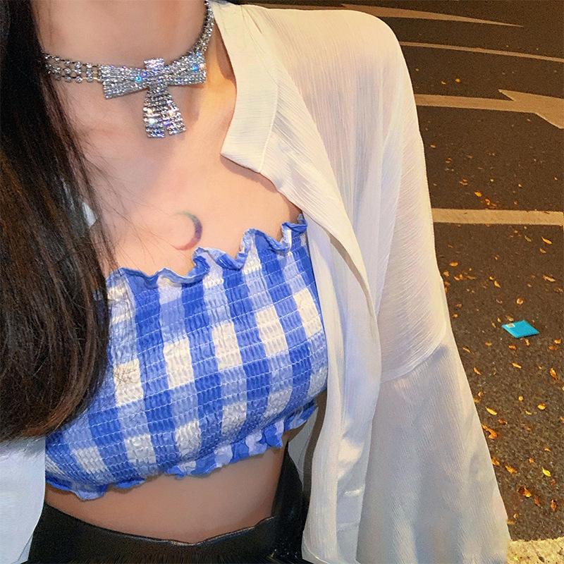 Luxury Diamond Bow Multi-Layer Choker Necklace – Elegant High-End Hip Hop Style for Women