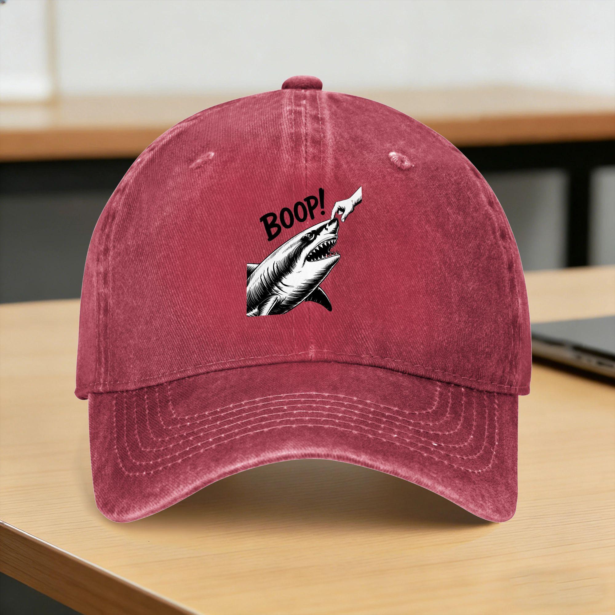 Boop Shark Meme Shark Humor Casual Baseball Cap Summer Trucker Hat Breathable Hunting Camping Snapback Cap Cute Baseball Caps One Size