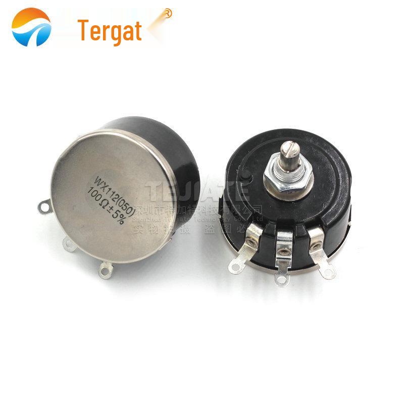 

WX112 WX050 Single-Turn Wirewound Potentiometer - Adjustable Resistor 5W: 100R, 1K, 2K2, 4K7, 10K, 22K Options Knob with Scale, Compatible with WTH118