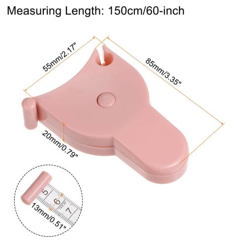 uxcell Body Measuring Tape, 150cm Automatic Retractable Measuring Tape with Locking Pin and Push Button for Body Measurements, Sewing, Fabric, and Clo