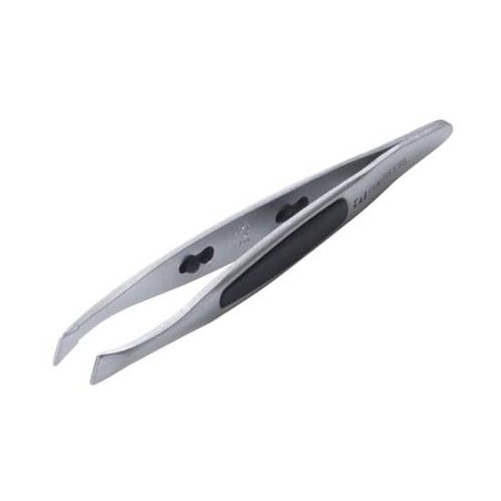 KAI Stylish Tweezers Slanted Tip Silver Non-Slip HK0425