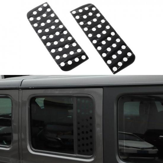 Black Rear Side Window Triangle Glass Sticker Trim for Jeep Wrangler JL JT 2018+
