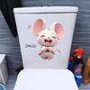 Self-adhesive Cute Cartoon Smiling Mouse Toilet Stickers for Bathroom Toilet Seat and Tank Home Decor