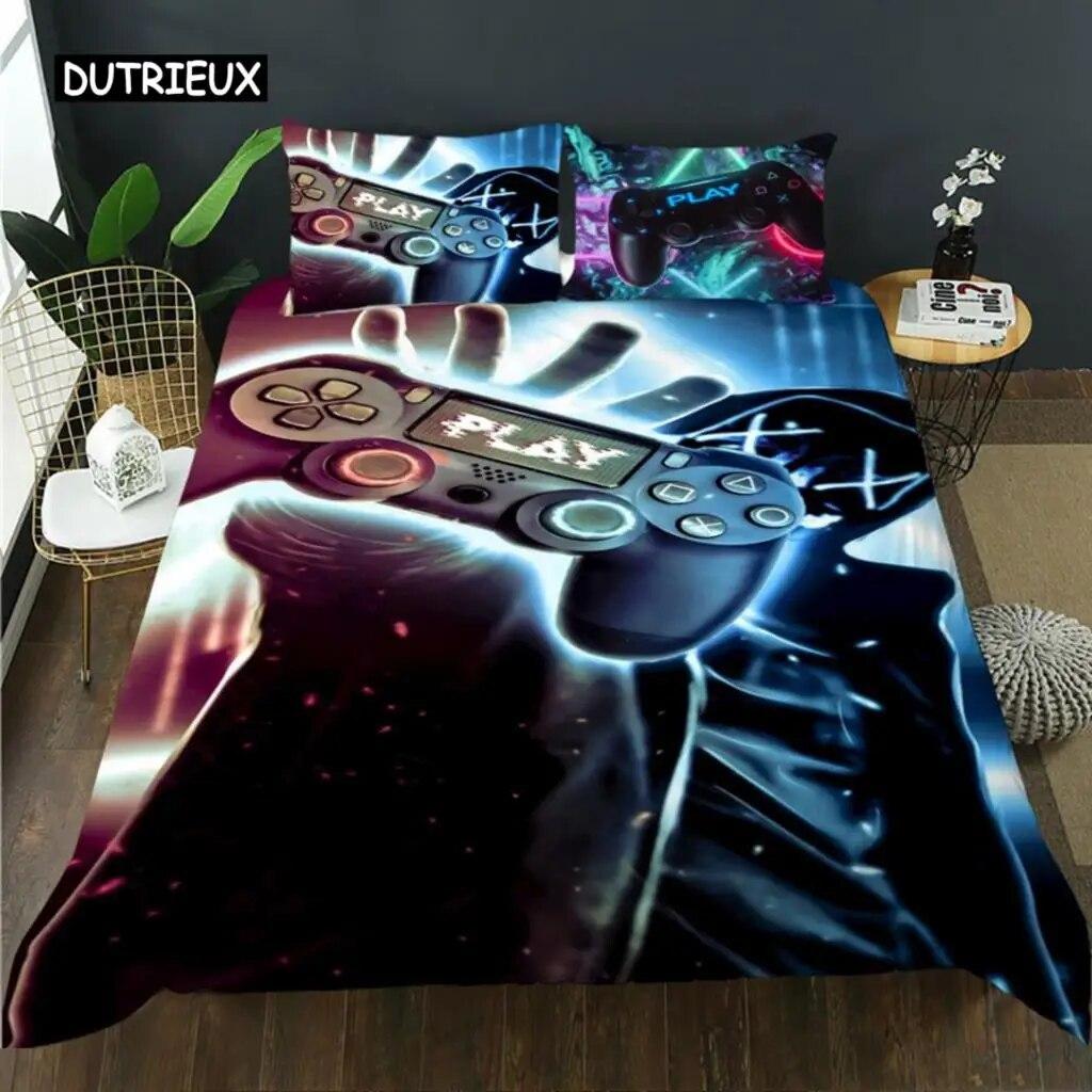 

Геймпад, комплект пододеяльников для несовершеннолетних, ручной скелет, геймпад, комплект постельного белья для мальчиков-подростков, череп, геймер, королевский размер, полиэстер, пододеяльник EU single(135x200cm)