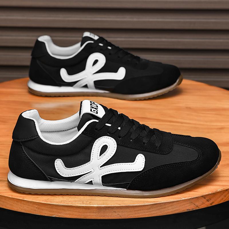 

New Trend Round 2025 Classic Luxury Runner Casual Sneakers Lightweight Shoes Casual Shoes Street Mens Shoes Beige Black 39 чёрный