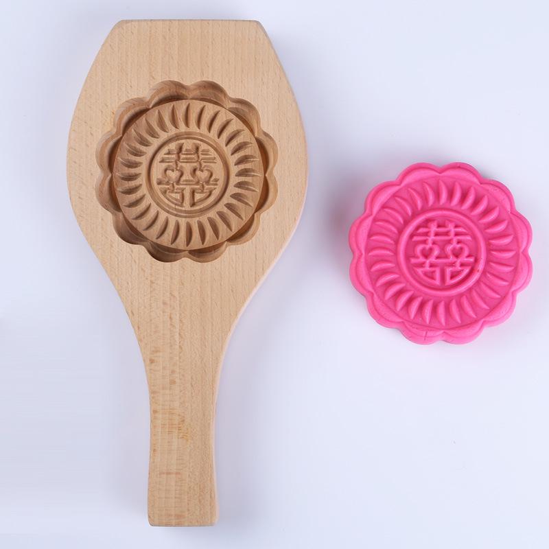 Jin Qiaokai Mid-Autumn Wooden Mooncake Pastry Mold