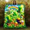 St. Patrick's Day Irish Luck Flannel Throw, Soft Plush Bedspread for Couch, Bed, Home, Office, Gift