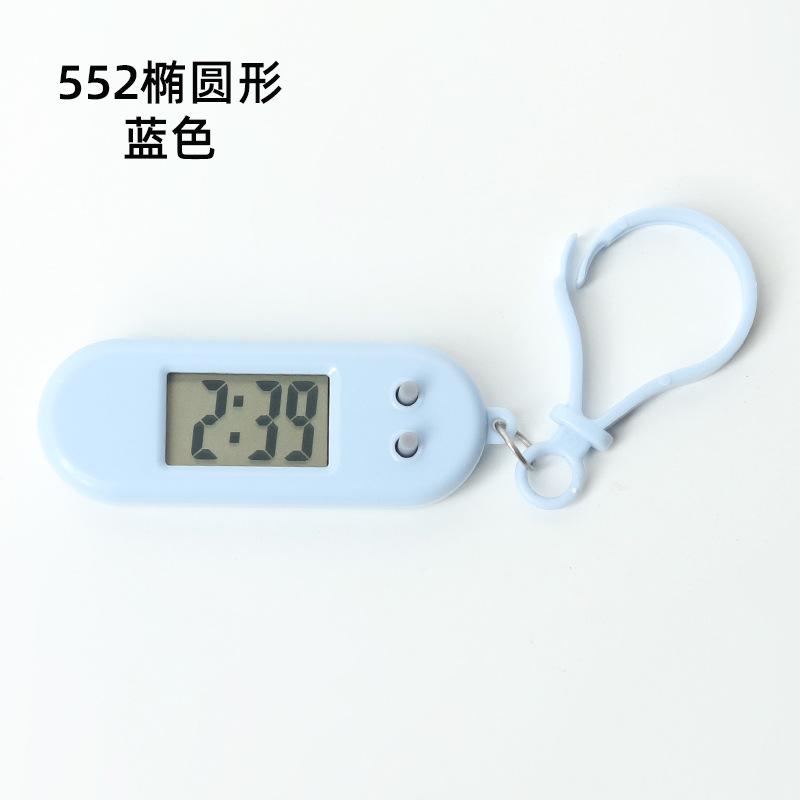 Electronic Keychain Clock Compact Mini Pocket Watch Portable Electronic Clock Digital Oval Hanging Watch For Students Daily
