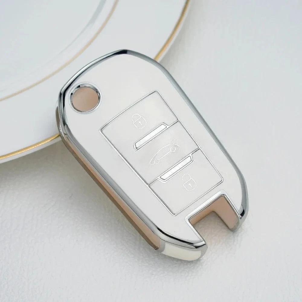 TPU Auto Schlüsselhülle Fernbedienungsabdeckung Für Peugeot 208 308 T9 508 2008 Für Citroen C4 Für Opel Corsa Crossland X Auto Zubehör