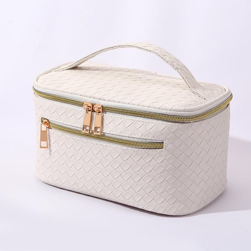 Woven Texture Multifunctional Waterproof Tote: Large-Capacity Handbag & Makeup Bag for Travel