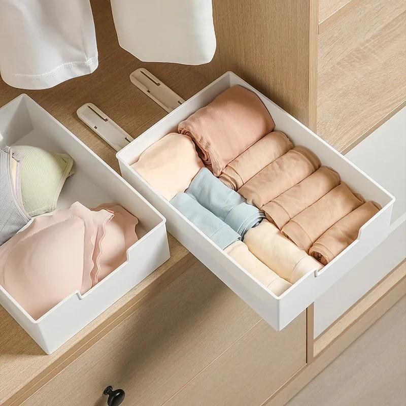 Japanese Household Multi-function Double Track Drawer Storage Box DIY Kitchen Bathroom Underwear Seasoning Sundries Organizer