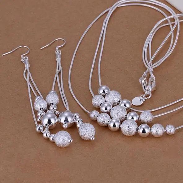 Charms Wedding 925 Silver Jewelry Fashion Pretty Pendant Necklace Earring Women Party Set TOP Quality Stamped