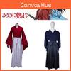 Japanisches Samurai-Cosplay-Outfit im traditionellen Kimono-Stil aus Baumwollstoff im Retro-Design