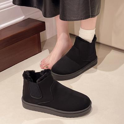 Snow Boots Waterproof Women's Thickened Cotton Shoes Women's Winter New Student Velvet Short Boots Flat-bottomed Non-slip Warm Cotton Boots