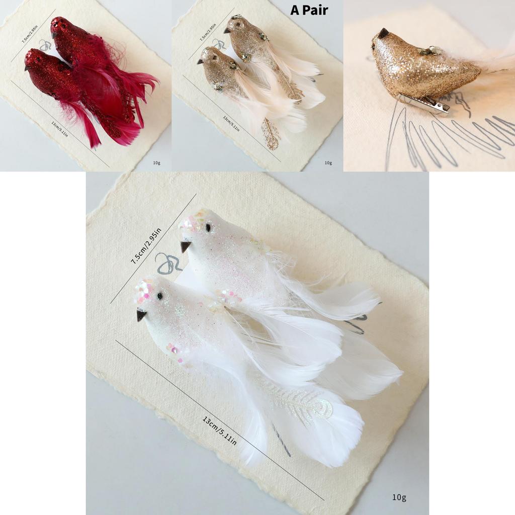 Christmas Tree Ornament Set With Foam Birds For Holiday Decorations And Seasonal Display