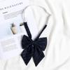 Black Tie Japanese Academy Style No-Iron Shirt with Decorative Bow Tie - Women DK Hand-Knit Grey Stripe for Men