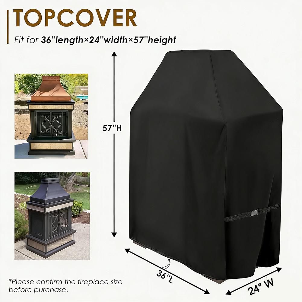Patio Protector Fireplace Cover For Patio For Backyard Waterproof Rubber Top Seam Tear-resistant Oxford Fabric 210D