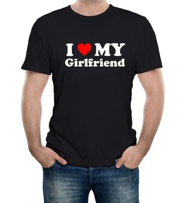 Herren Ich liebe meine Freundin T-Shirt Geschenk Witz Geburtstag Valentinstag