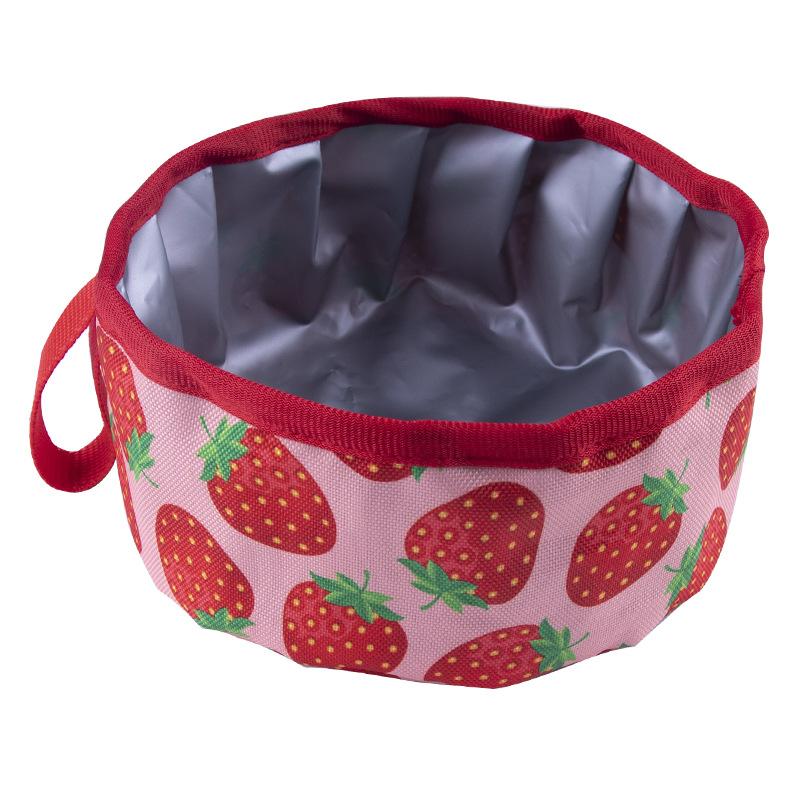 Oxford cloth outdoor dog food bowl portable folding food basin pet going out drinking bowl travel dog bowl