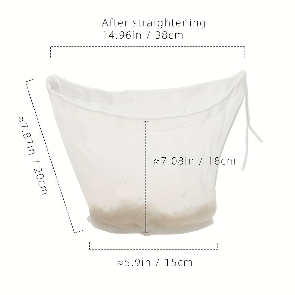 5-Pack Wide-Mouth Multi-Functional Filter Bags, Durable Fine Mesh Reusable Filter Bags for Kitchen Use, Suitable for Filtering Coffee, Juice,