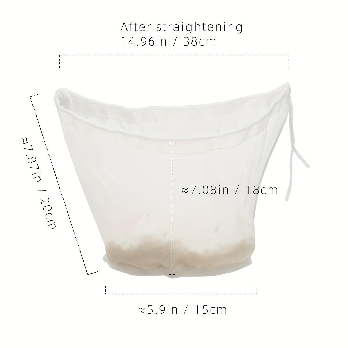 1 Wide-mouth multifunctional filter bag Durable fine-mesh reusable strainer bag for the kitchen Coffee, juice, soy milk, wine filtration Sturdy белый