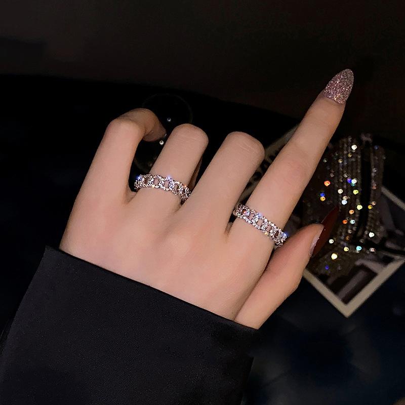 Adjustable Women's Ring Temperament Tide Ring Design Fashion Personality Commuter Style Index Finger Ring Wedding Party Jewelry Elegant Accessories