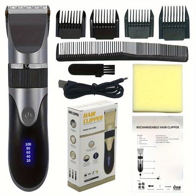5-Speed Professional Hair Clipper With Strong Power, Long Battery Life & LED Light - Perfect For Hair Cutting!