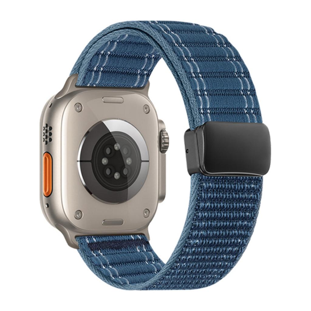 Watch Band For Apple Watch Series 11 10 42mm / 9 8 7 41mm / SE3 SE2 SE 6 5 4 40mm / 3 2 1 38mm Magnetic Clasp Wave Pattern Nylon Wrist Strap