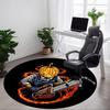 1pc PumpkinChainsaw, HalloweenArt Office Round Area Rug, Under Office Chairs Bedroom Living Room Home Decor, Room Deco, Available In Various Sizes