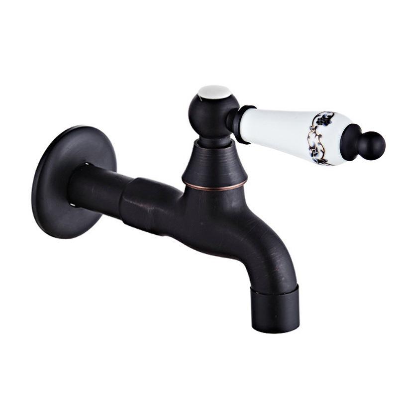 Grifo para Fregadero de Mopa de Estilo Europeo de Doble Uso con Rociador de Apertura Rápida - Agua Fría Única, Uno Entra Dos Salen