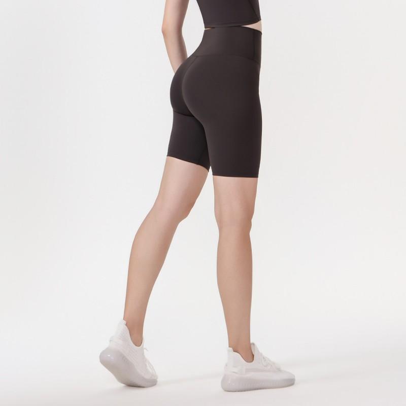 Womens High-Waisted Yoga Shorts 5/8 Length Quick-Dry Stretch Running Cycling Workout Pants