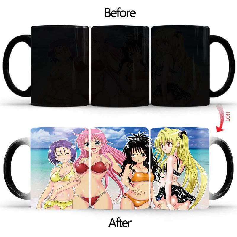 Funny Middle Finger Discoloration mug,Ceramic Discoloration Coffee Tea Milk Mugs Color Changing Cup Novelty Gifts BSKT-108