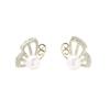 Temperament: Sweet and Stone-inlaid Butterfly Stud Earrings, Exquisite and Versatile, Small Earrings, Gold-plated 9925 Silver Needle Freshwater Pear