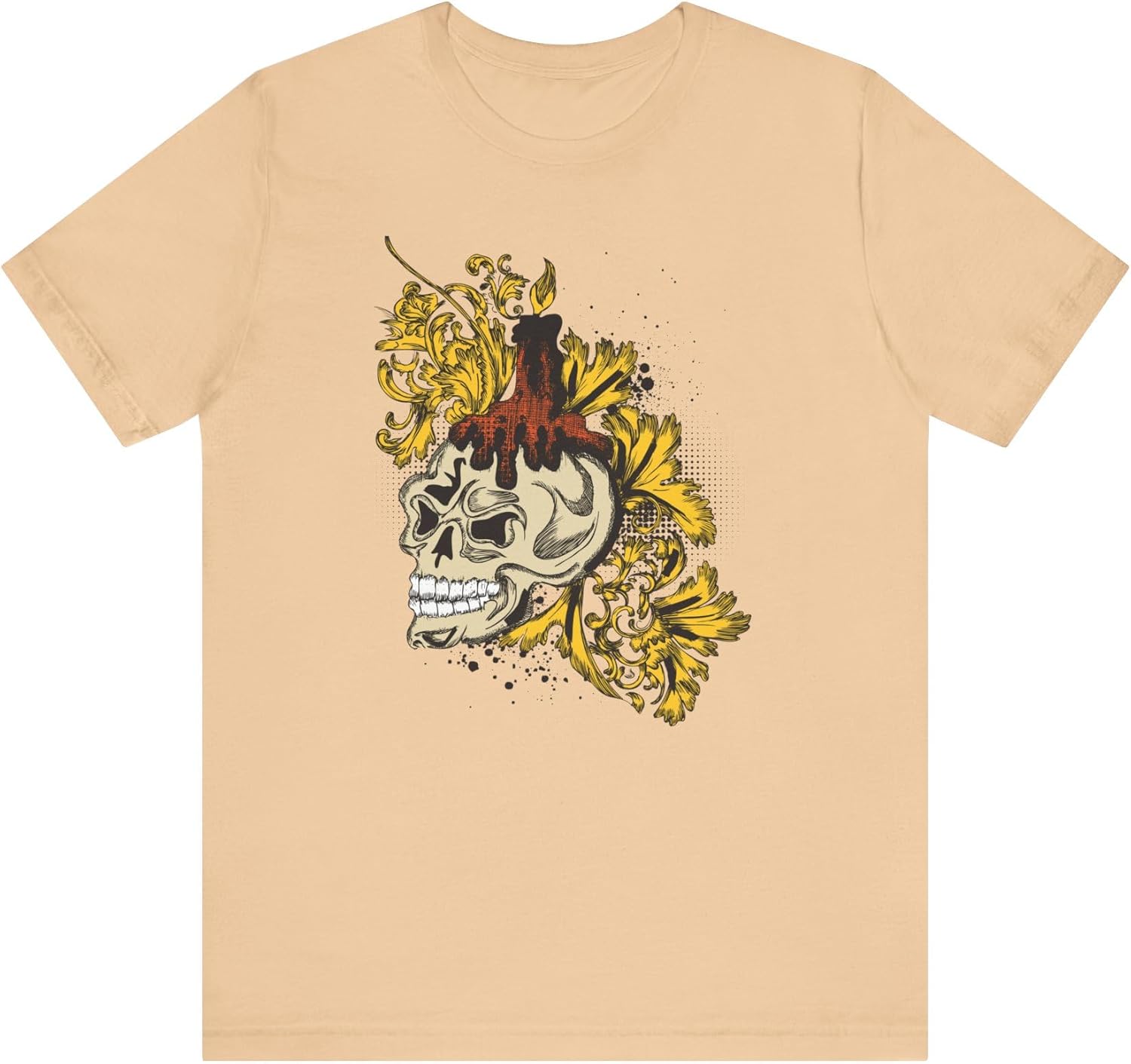 Rock Skull Graphic Design Tee, Skull Shirt, Vintage Tees, Art Design T-Shirt, Vintage Graphic Tee, Art Shirts with Skulls S