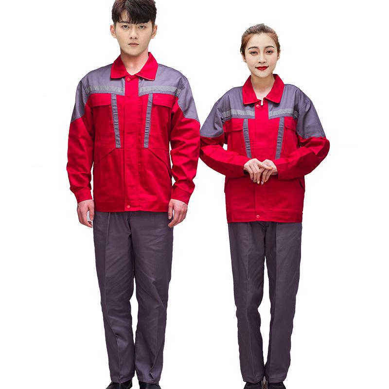 Color Block Men's Mechanic Work Overalls: Long Sleeve, Dirt Resistant Workshop Uniform