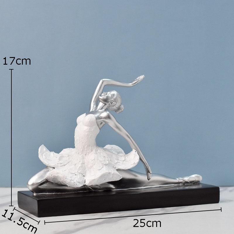 Gold-plating Ballet Dancer Character Statue Desk Decoration Ballerina Artwork Figures Resins Sculpture Room Aesthetic Decor