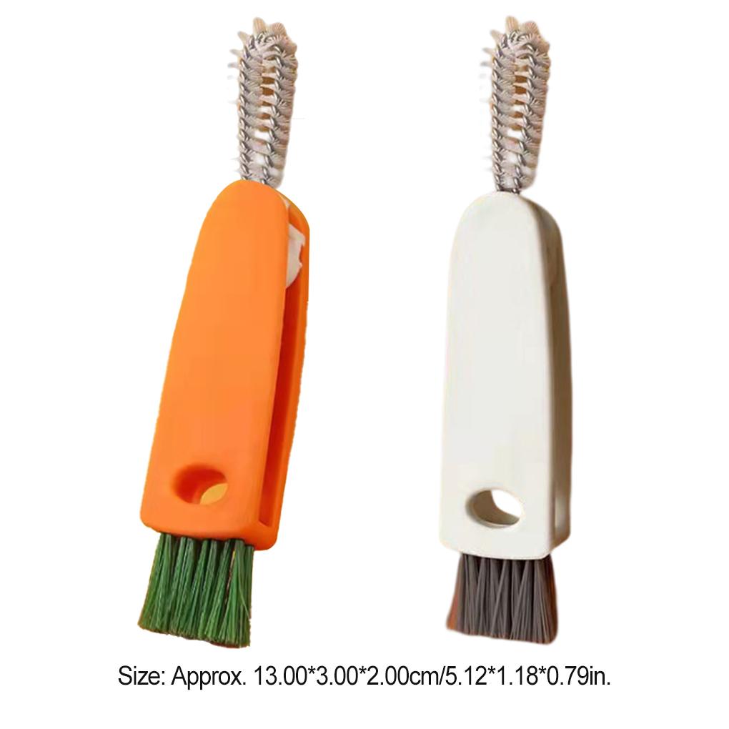 Milk Bottle Groove Brush Carrot-shaped Multifunctional Dust Remover Three-in-one Plastic Cleaning Tools Household Accessories