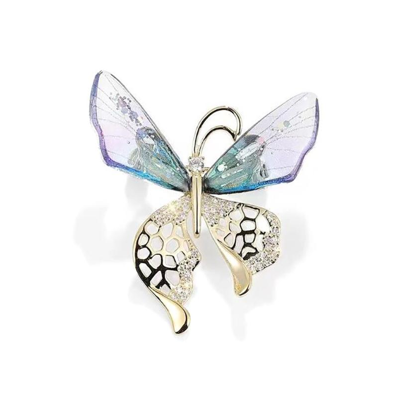 

Темпераментная и элитная брошь-бабочка, элитная и модная булавка, аксессуар для корсажа в нишевом дизайне фиолетовый