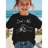 European Sizes Summer Fashion Girls' Short Sleeve T-Shirt with Dad+Me Big Fist Bumps Little Fist Cartoon Print Casual Top