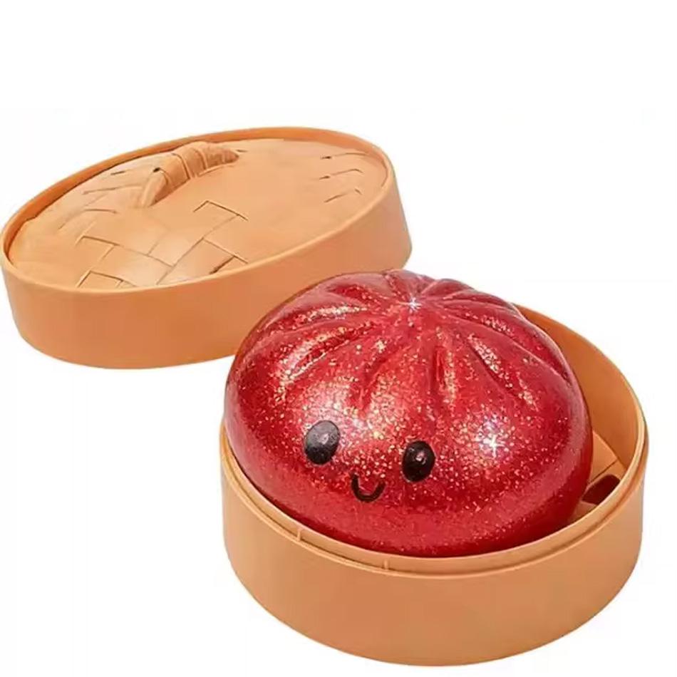 Glitter Dumpling Baozi Pinching Soft Cute Slow Rebound Stress Relief Ornament Office Home Decor Kids Adults Gifts