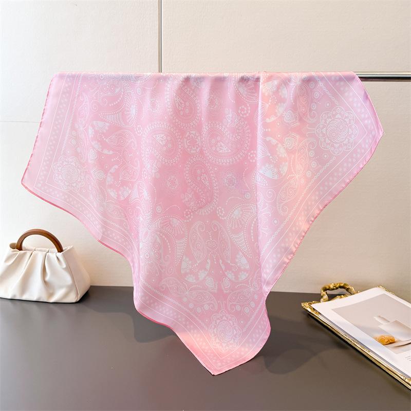Paisley Print Designer 70Cm Square Silk Women's Scarf Spring Summer Beach Satin Scarves Shawl Headband Bandana Hijab Wrap Lady