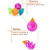 6 Spiky 6.5cm LED Flashing Bouncy Disco Balls with Light, Squishy Stress Relief Fidget Squeezy Spikey Ball Toy for OCD ADHD ADD & Autism High Anxiety