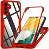 Protective Case - Efconnection - for Samsung Galaxy A14 4G/5G - Silicone and PC - Red - Full Protection