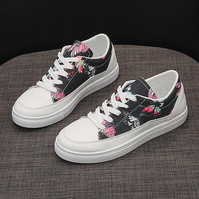 

Большие размеры, простые вышитые маленькие белые туфли для женщин 2025 года, новые легкие и красивые повседневные универсальные спортивные туфли для сноуборда 36 чёрный