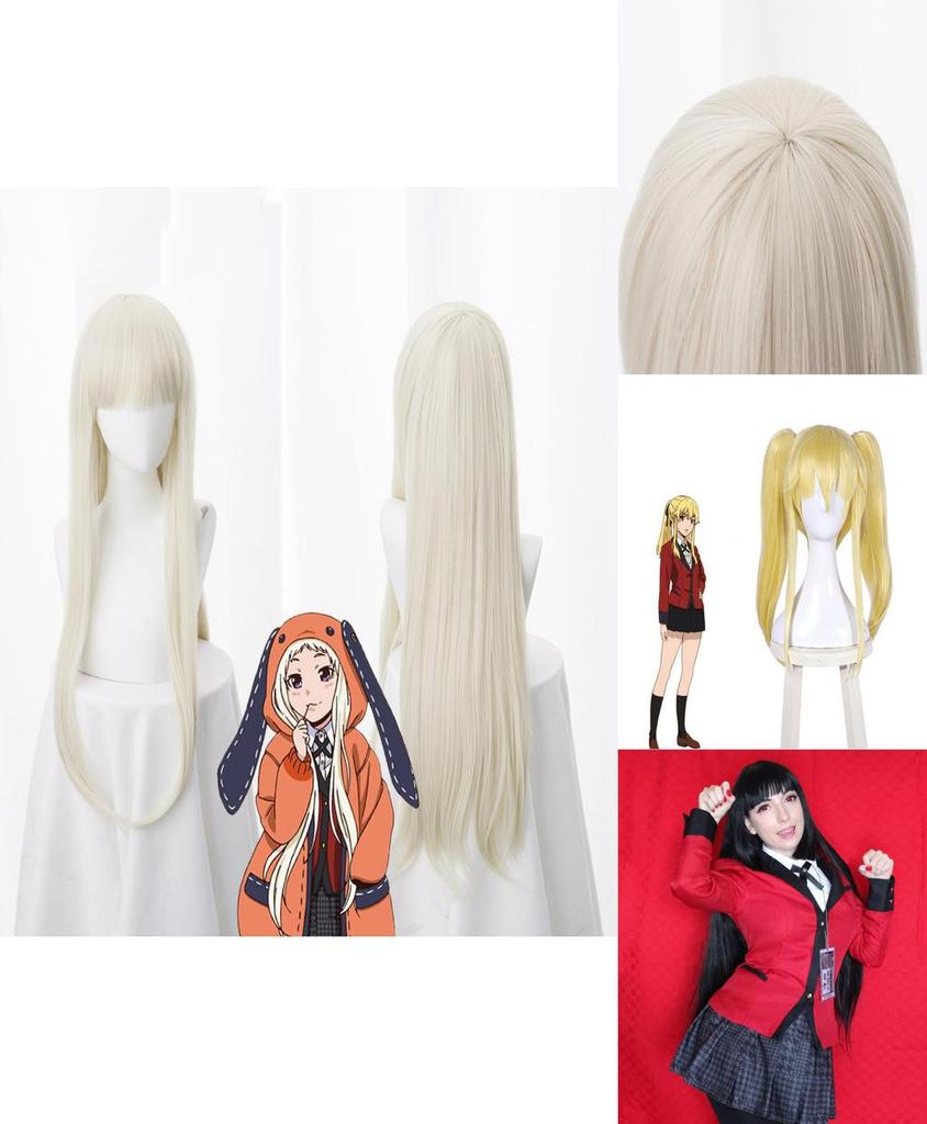 Kakegurui Jabami Yumeko Meari Kirari Yumemi Runa Lange Cosplay Party Haare Perücken in lebendigen Farben